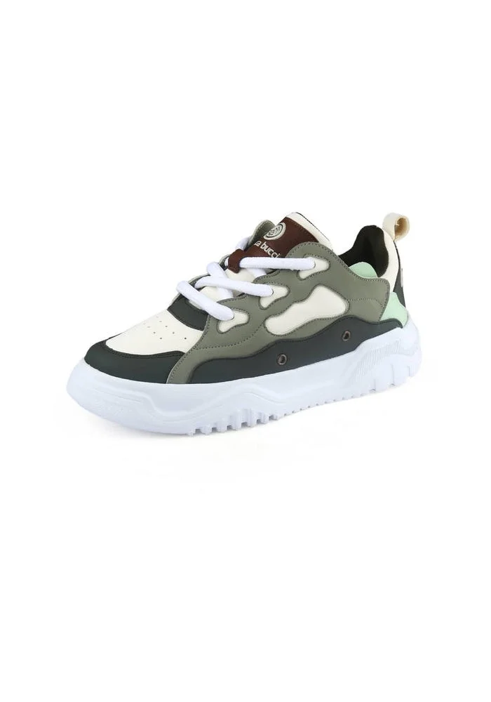 Bacca Bucci Olive White OG TerraForge Low-Top Series bold Street-Ready Sneakers for Men | Best Price UAE